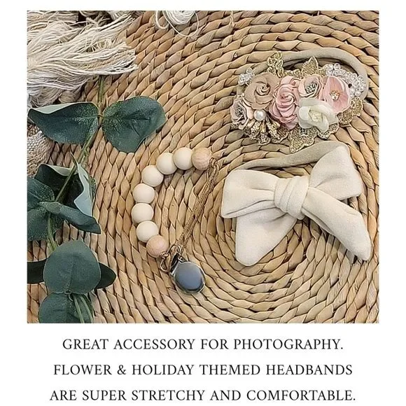 Baby Girl Gift Box | Boho Bib | Pacifier Clip | Baby Bow Headbands - Picture 3 of 4